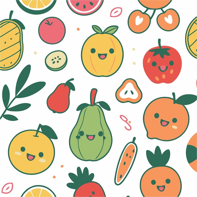 Ilustración vectorial de una linda fruta para libros para niños pequeños