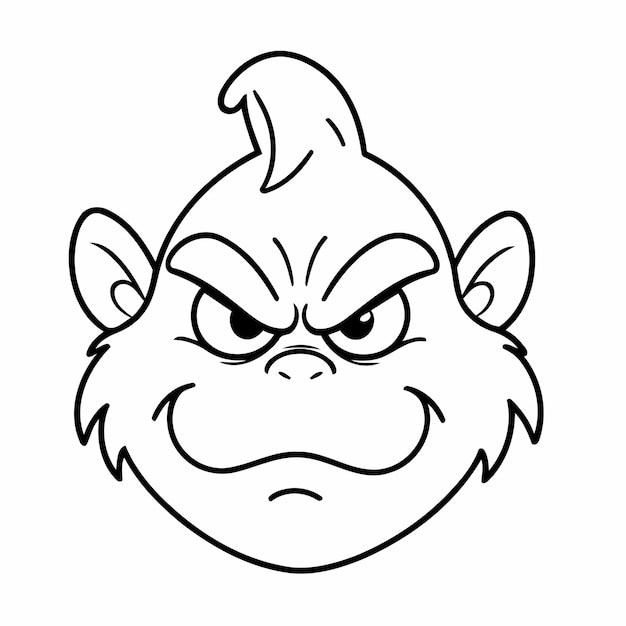 Vector ilustración vectorial linda grinch dibujada a mano para niños página