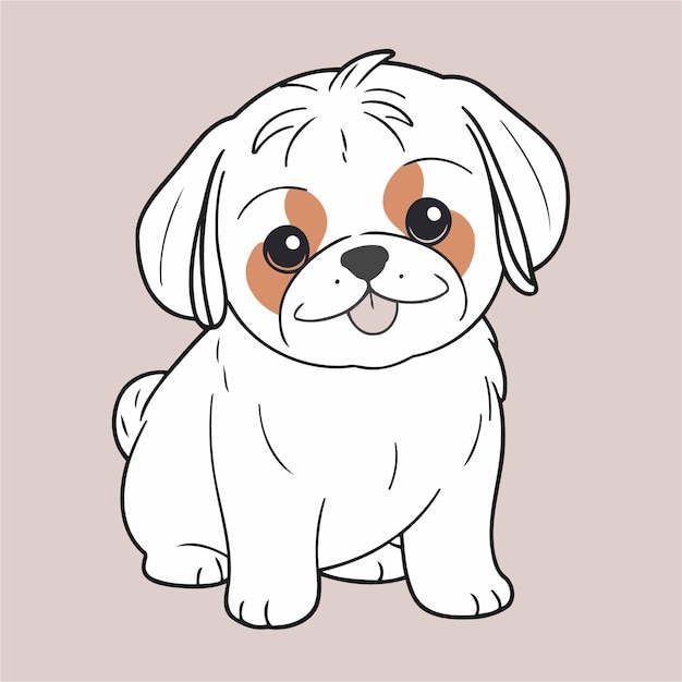 Ilustración vectorial linda de un libro de cuentos de perros para niños
