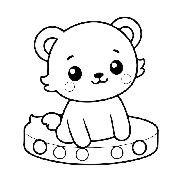 Ilustración vectorial linda para libros de cuentos para niños y libros para colorear