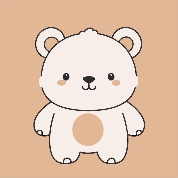 Ilustración vectorial linda de un oso para niños