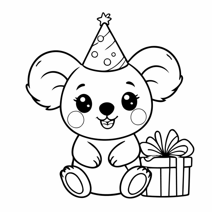 Vector ilustración vectorial linda página para colorear koala para niños