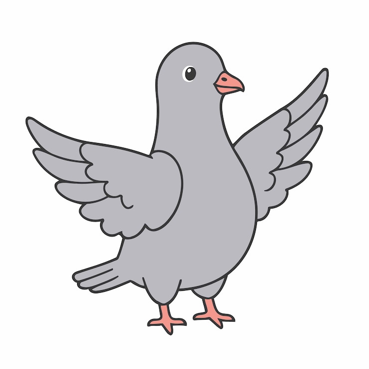 Vector ilustración vectorial de una linda paloma para libros infantiles