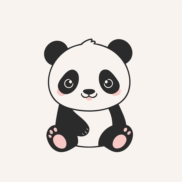 Ilustración vectorial linda de un panda para libros de cuentos para niños pequeños