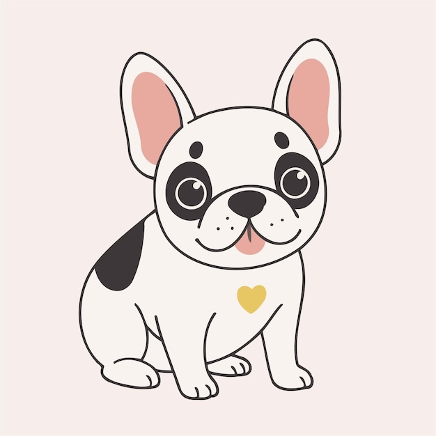 Ilustración vectorial linda de un perro para libros para niños pequeños