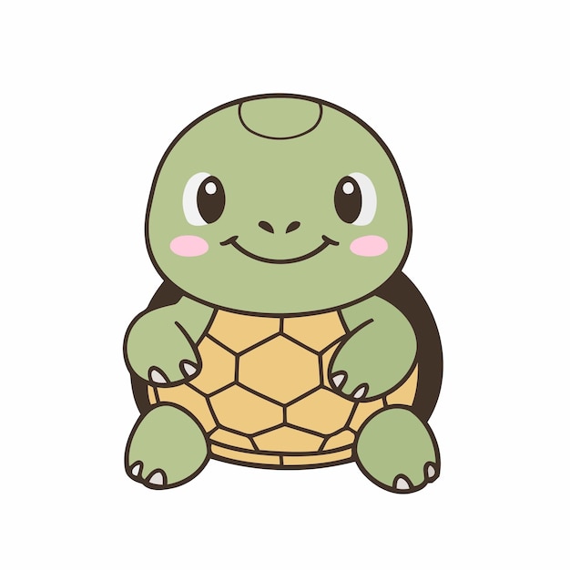 Ilustración vectorial de una linda tortuga tortuga Clipart