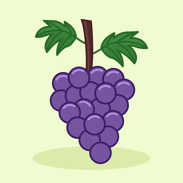 Ilustración vectorial de lindas uvas moradas