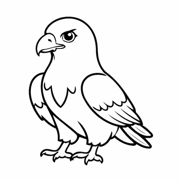 Ilustración vectorial de un lindo águila para niños para colorear