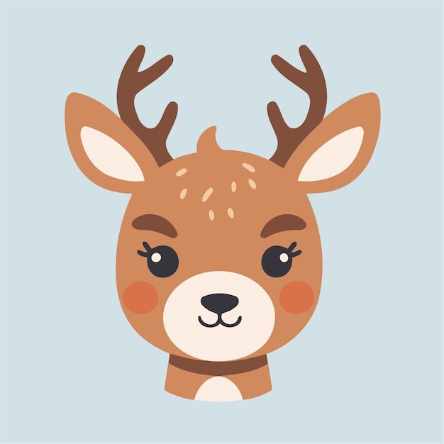 Ilustración vectorial de un lindo ciervo para niños pequeños