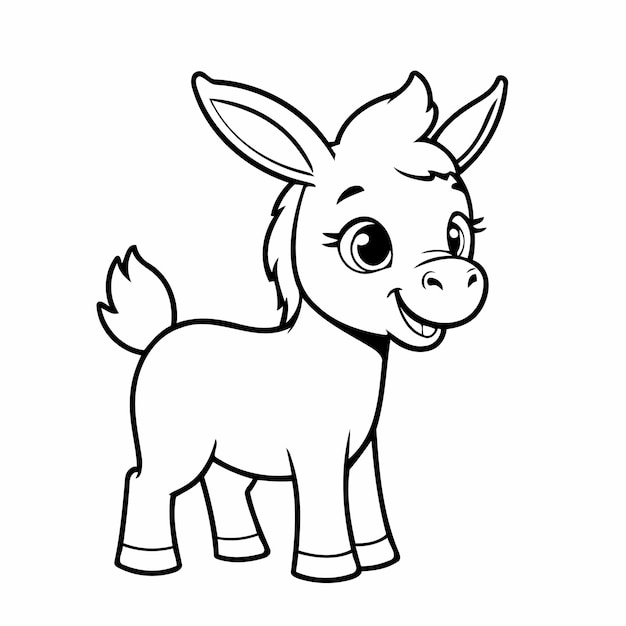 Vector ilustración vectorial de un lindo dibujo de burro para niños