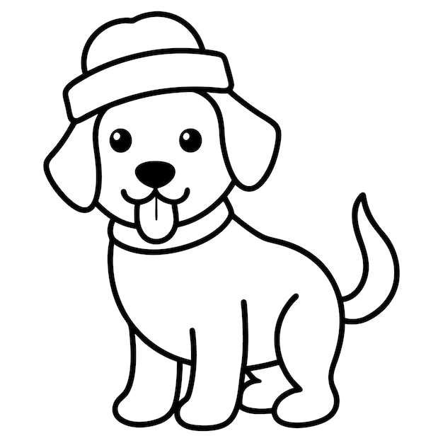 Ilustración vectorial de un lindo dibujo de labrador para niños