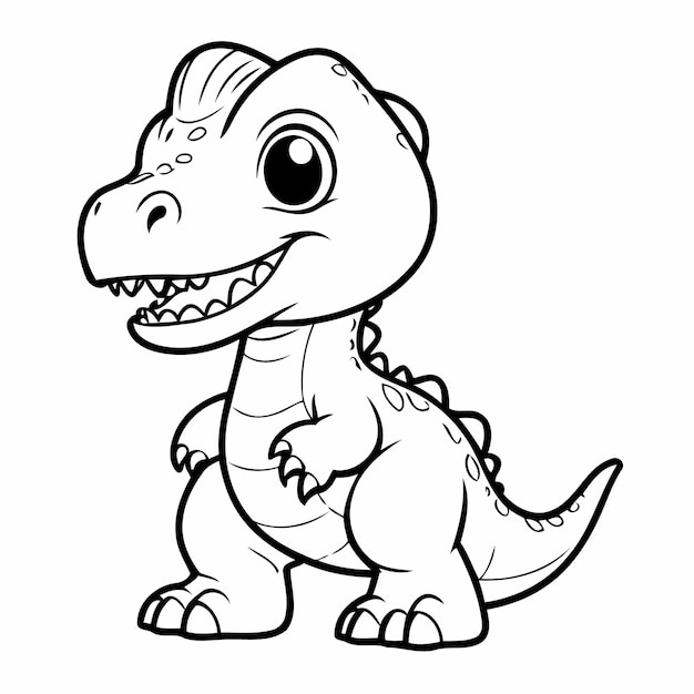 Ilustración vectorial de un lindo dibujo de tiranosaurio para niños