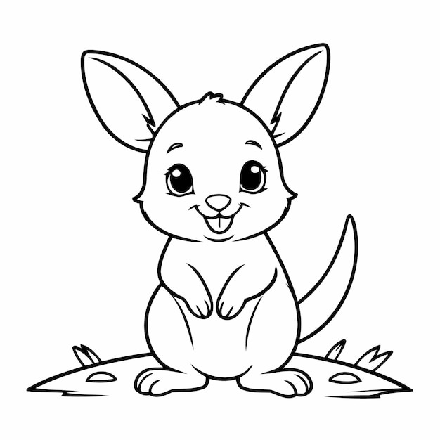 Ilustración vectorial de un lindo dibujo de Wallaby para un libro para niños pequeños