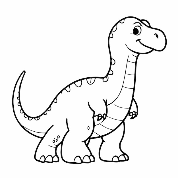 Vector ilustración vectorial de un lindo dino doodle para niños pequeños página de colorear