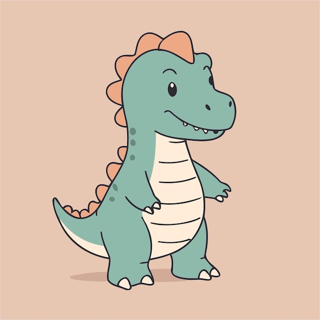 Ilustración vectorial de un lindo Dino para libros para niños pequeños