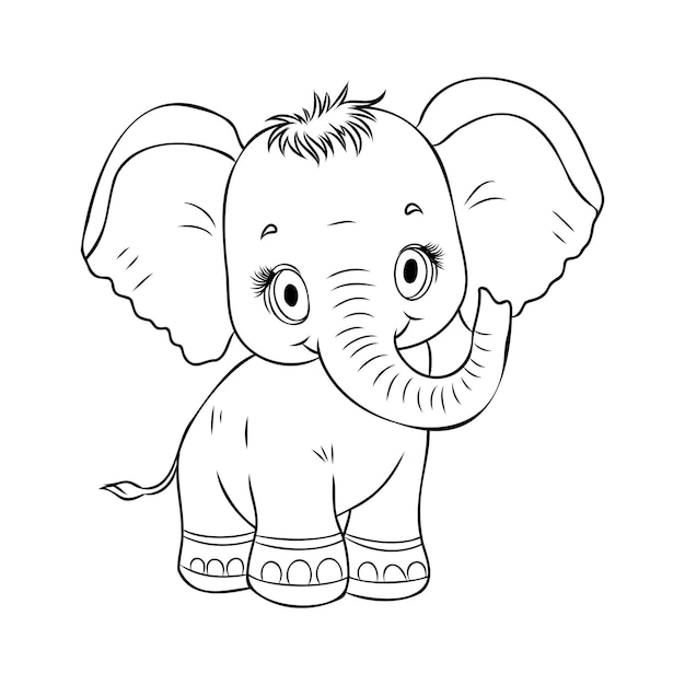 Ilustración vectorial de un lindo elefante bebé