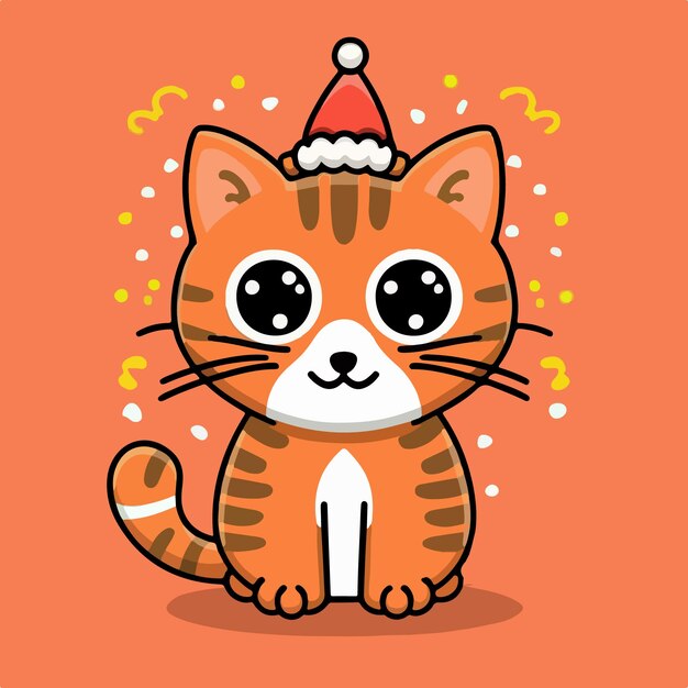 Ilustración vectorial de un lindo gato naranja.