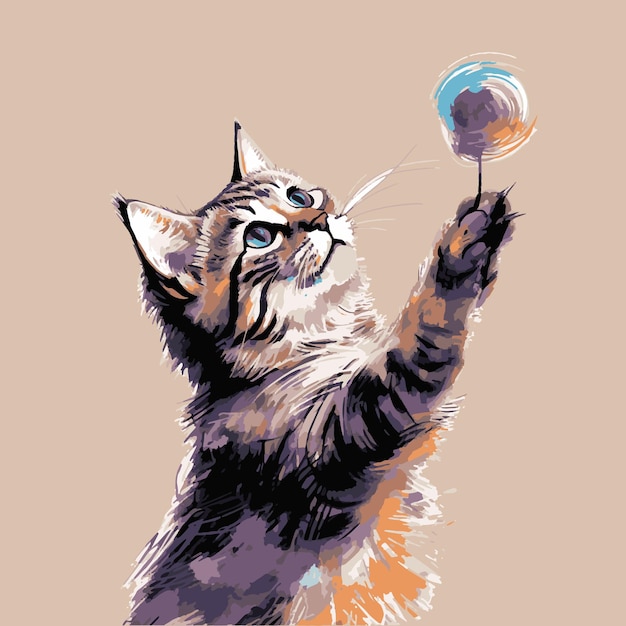 Vector ilustración vectorial de un lindo gato