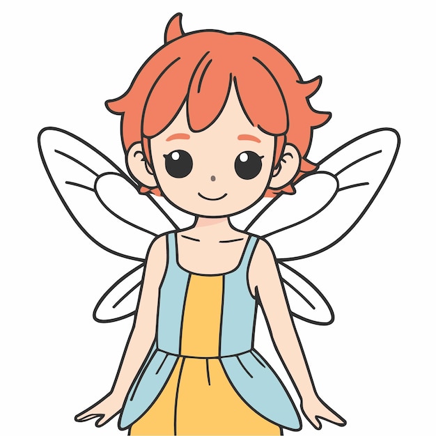 Ilustración vectorial de un lindo hada para libros para niños pequeños