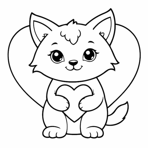 Ilustración vectorial de un lindo lince para la actividad de colorear para niños