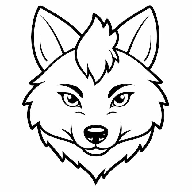 Vector ilustración vectorial de un lindo lobo dibujando actividad de coloreo