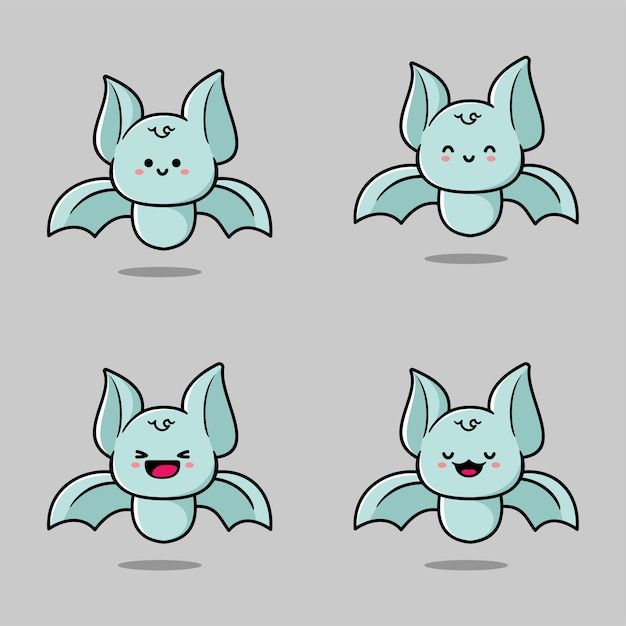 ilustración vectorial de lindo murciélago emoji