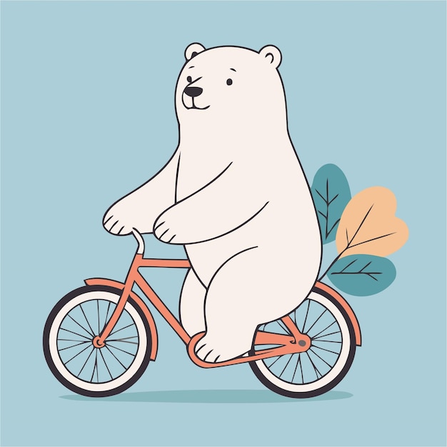 Ilustración vectorial de un lindo oso polar para libros infantiles