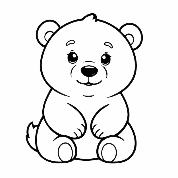Ilustración vectorial de un lindo oso polar para niños pequeños