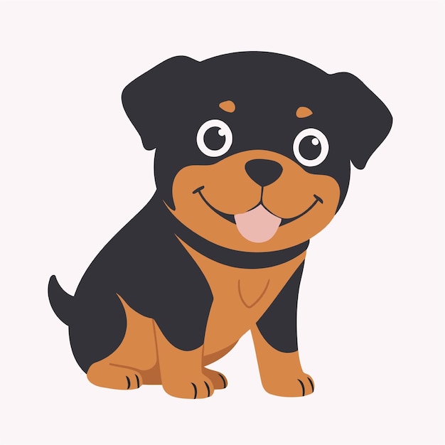 Ilustración vectorial de un lindo perro para libros para niños pequeños