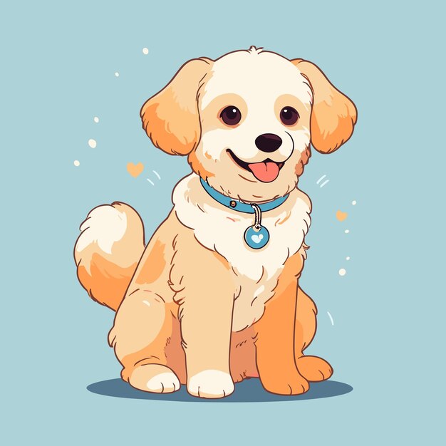 Una ilustración vectorial de un lindo perro