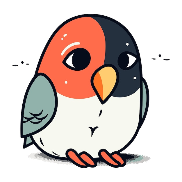 Ilustración vectorial de un lindo pingüino de dibujos animados sobre un fondo blanco