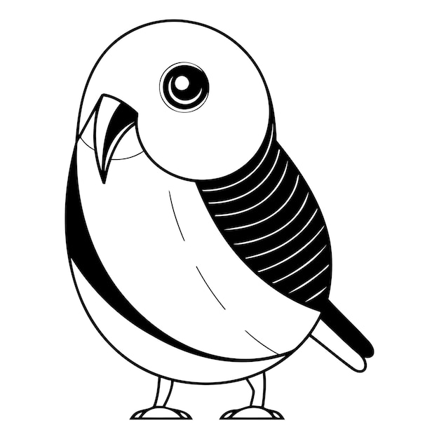 Ilustración vectorial de un lindo pinzón de dibujos animados sobre fondo blanco