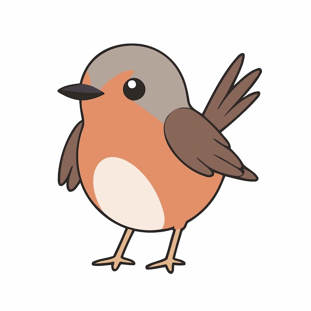 Ilustración vectorial de un lindo Robin para libros para niños