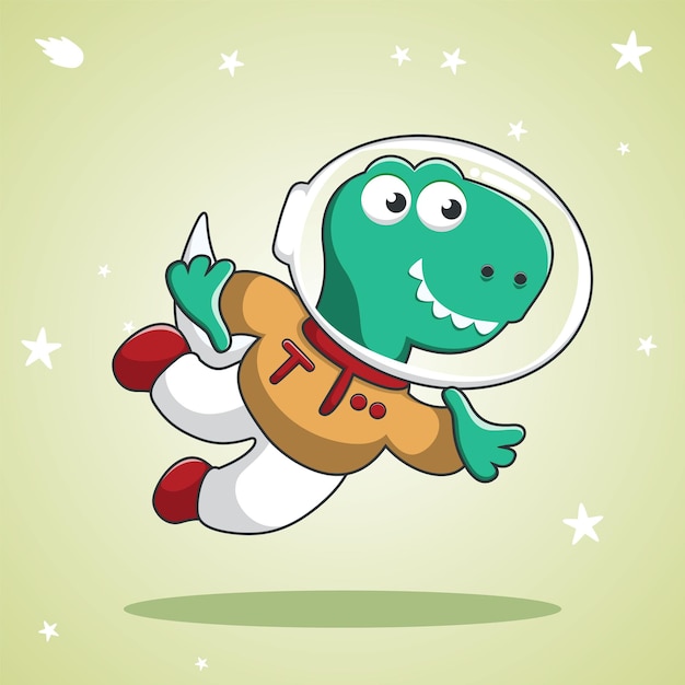 Ilustración vectorial de lindos astronautas de dibujos animados animalito en el espacio Libro para colorear de diseño infantil