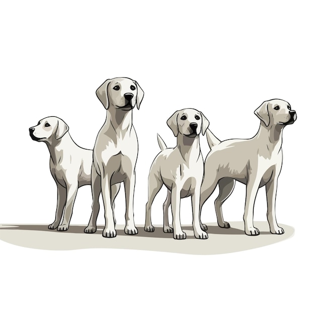 ilustración vectorial de lindos cachorros