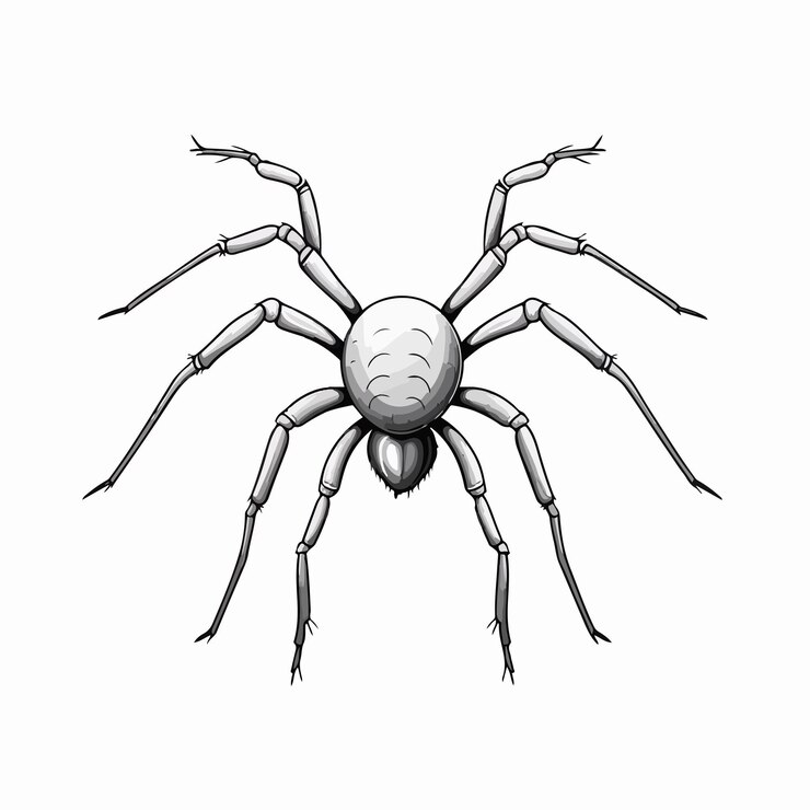 Vector ilustración vectorial de línea de araña aislada en fondo blanco