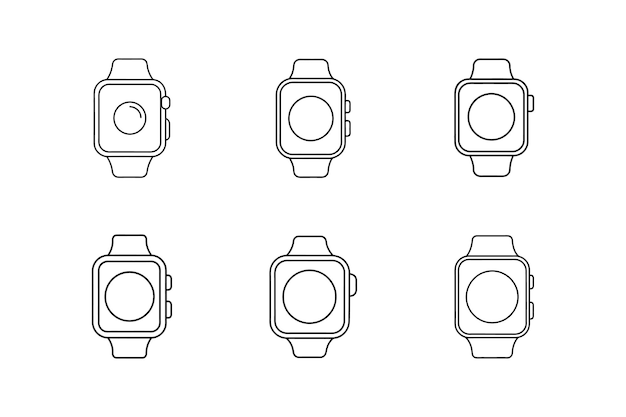 Ilustración vectorial de la línea de arte del icono del reloj de manzana
