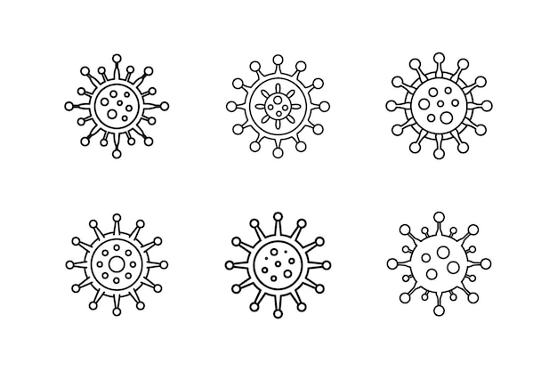 Ilustración vectorial de la línea de arte del icono del virus