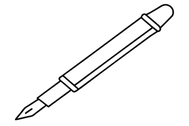 Una ilustración vectorial de la línea de arte de pluma fuente