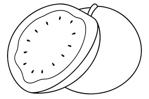 Ilustración vectorial de la línea de arte de la rodaja de la jaca