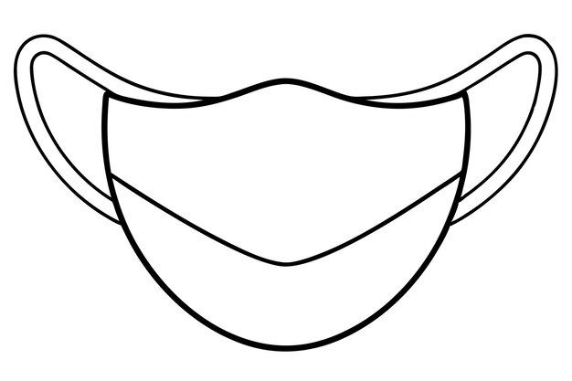 Una ilustración vectorial de la línea de la boca de la máscara