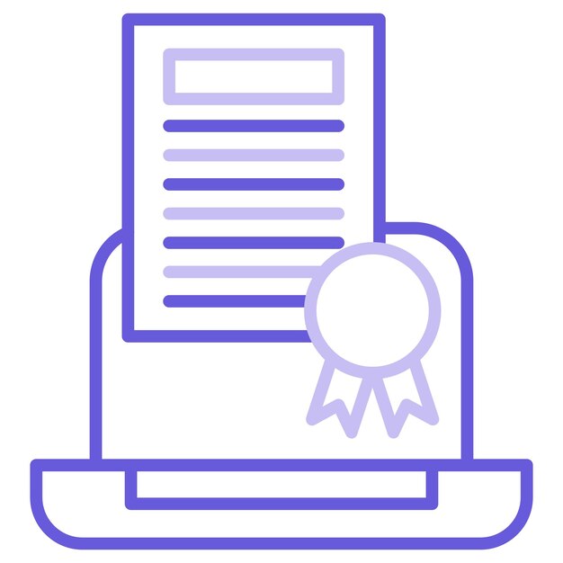 Ilustración vectorial en línea del certificado