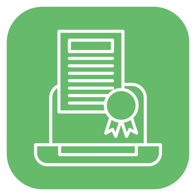 Ilustración vectorial en línea del certificado