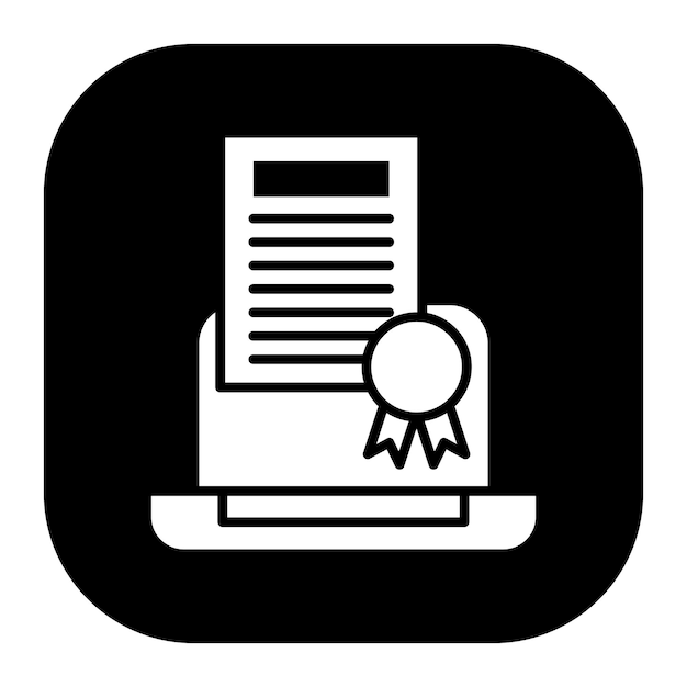 Ilustración vectorial en línea del certificado