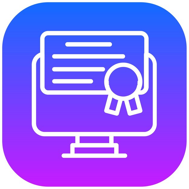 Ilustración vectorial en línea del certificado