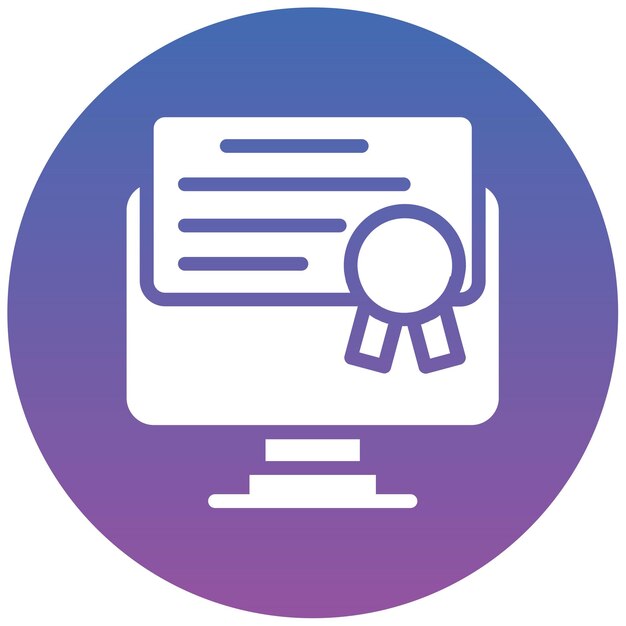 Ilustración vectorial en línea del certificado