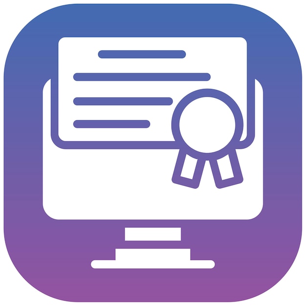 Ilustración vectorial en línea del certificado