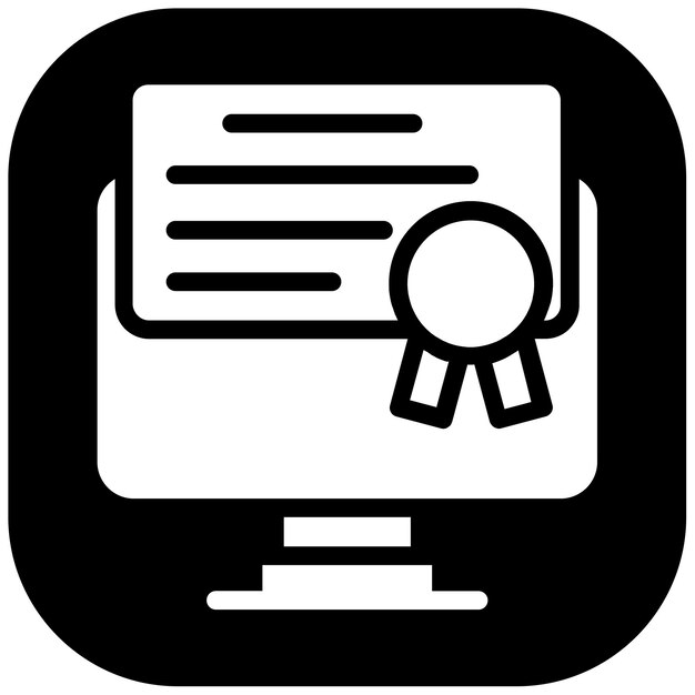 Ilustración vectorial en línea del certificado