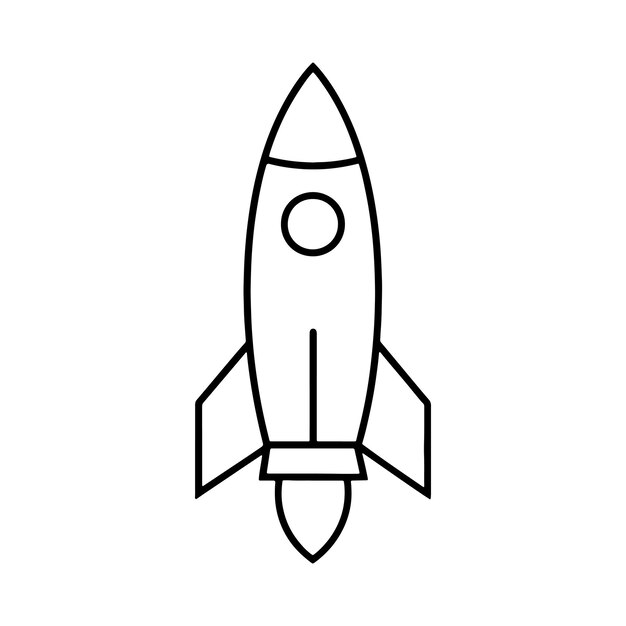 Ilustración vectorial de la línea de cohetes diseño de silueta