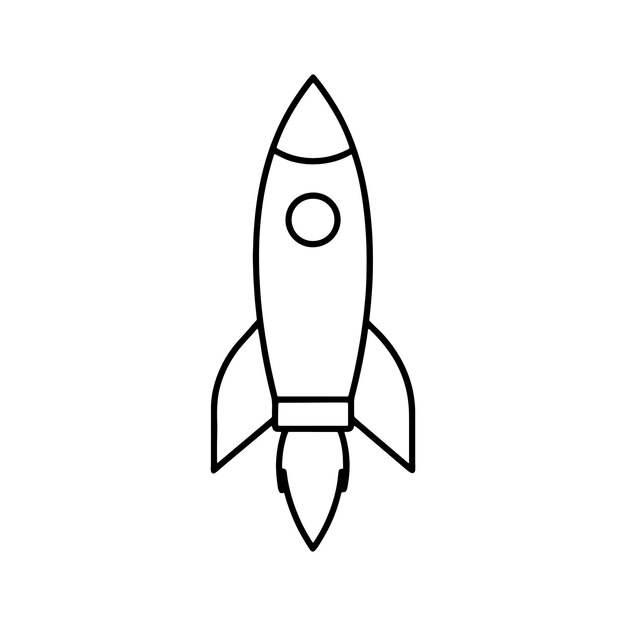 Ilustración vectorial de la línea de cohetes diseño de silueta